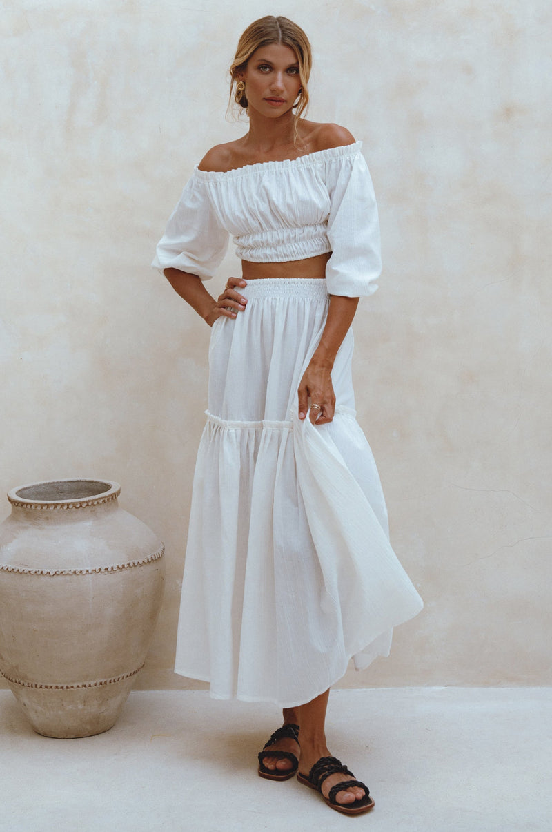 Annabelle Boho Linen Maxi Skirt-6