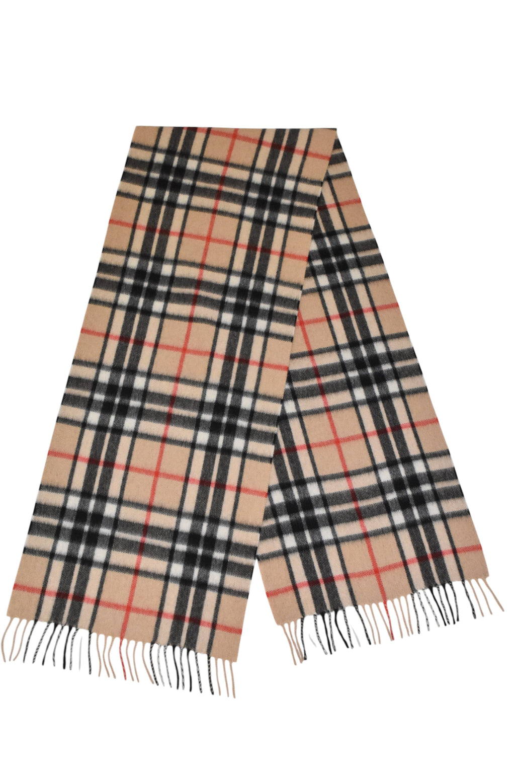 Classic Camel Thomson Tartan Cashmere Scarf-4