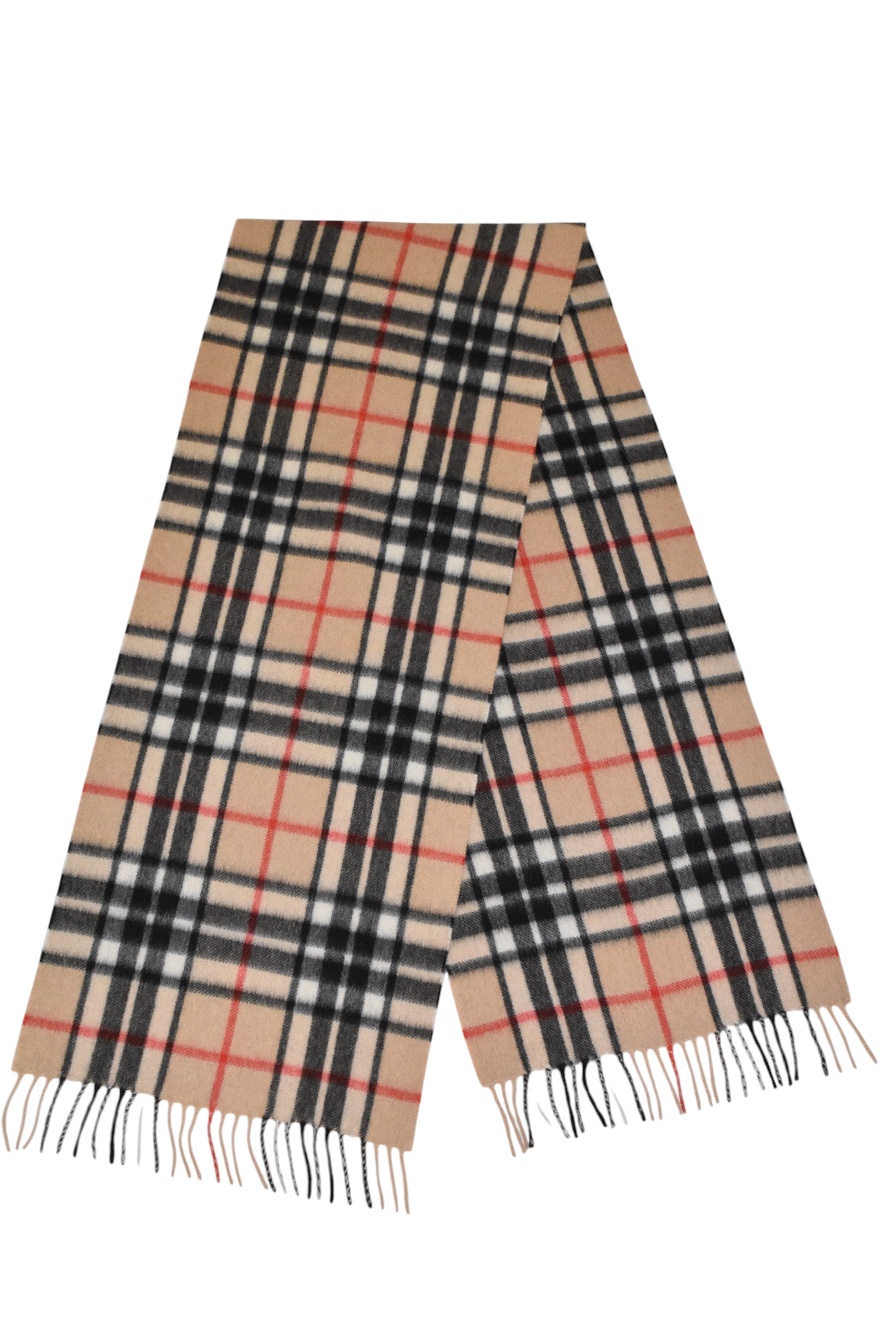 Classic Camel Thomson Tartan Cashmere Scarf-4
