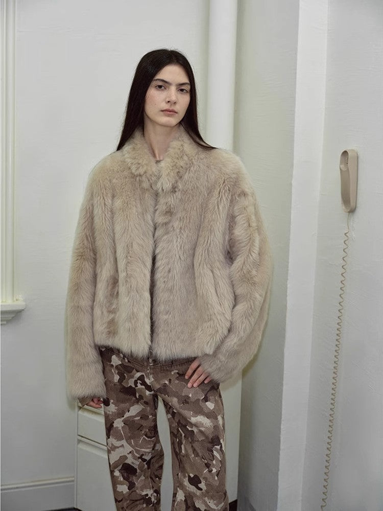 Practical Wearism Casual Urban Drop Shoulder Stand Collar Tuscan Sheepskin-0