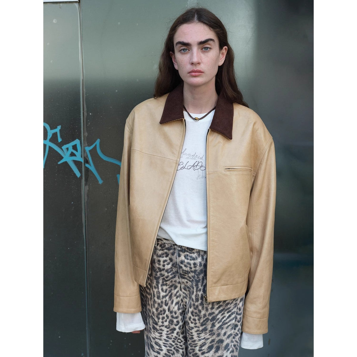 “Light Chaser” High Street Casual New Zealand Imported Wide Shoulder Genuine Leather Workwear Jacket Leather Jacket Autumn-0