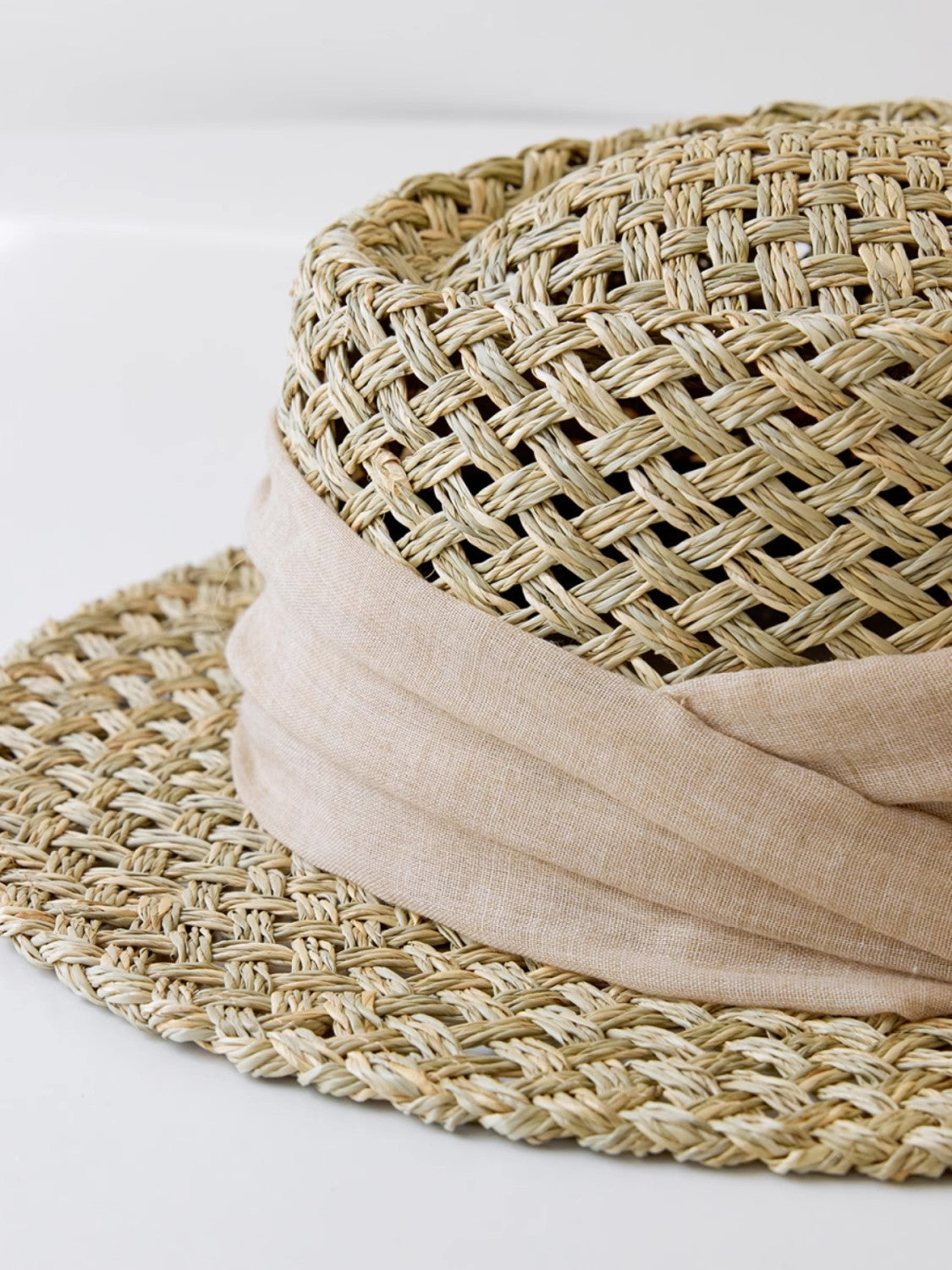 "Casual Beach Hat" French retro all-match salty grass woven concave top sun hat for summer-2