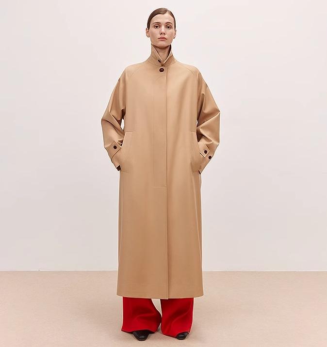 "Fragrant Moment" Trench Coat for Women, New Style, Mid-Length for Petite Figures, High-End British Style Overcoat-0
