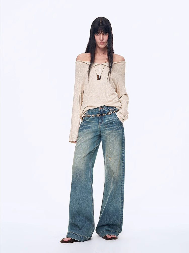 "Fashion Law" Casual One-shoulder Raglan Sleeve T-shirt Top-6