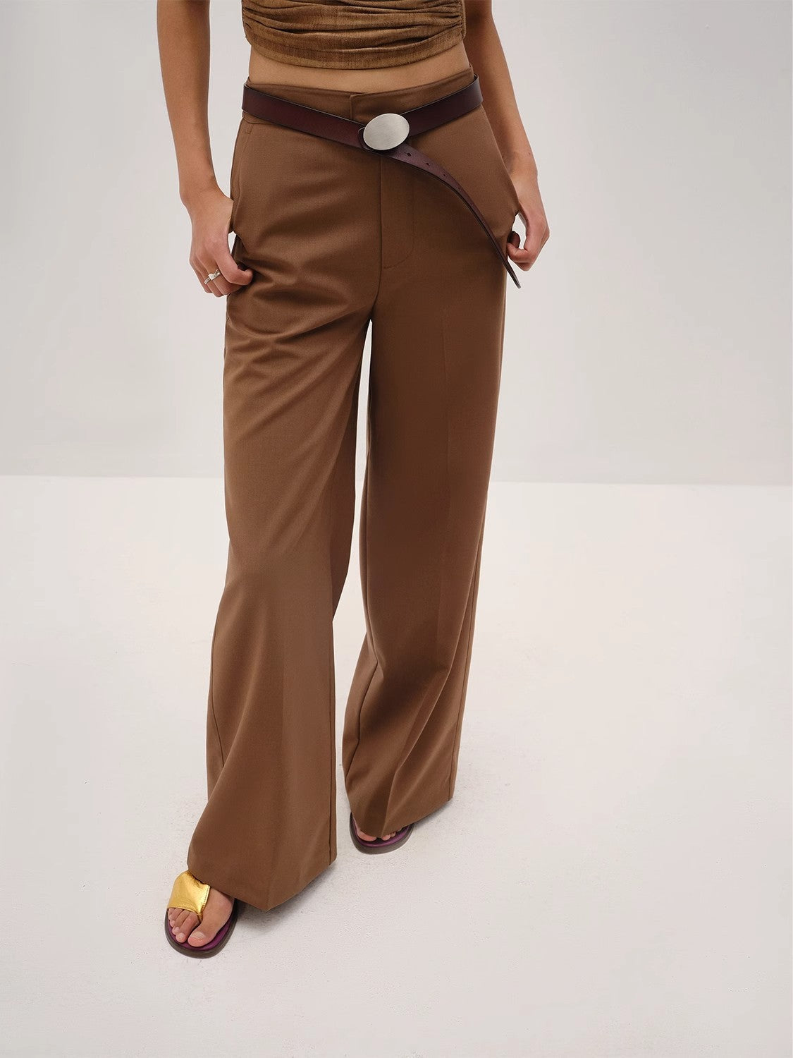 Left Bank Holidays Australian Wool Simple Draped Suit Trousers-1