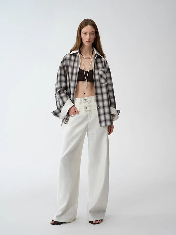 "Weiss Love Letter" Old Money Style Linen Cut Scimitar Pants-0