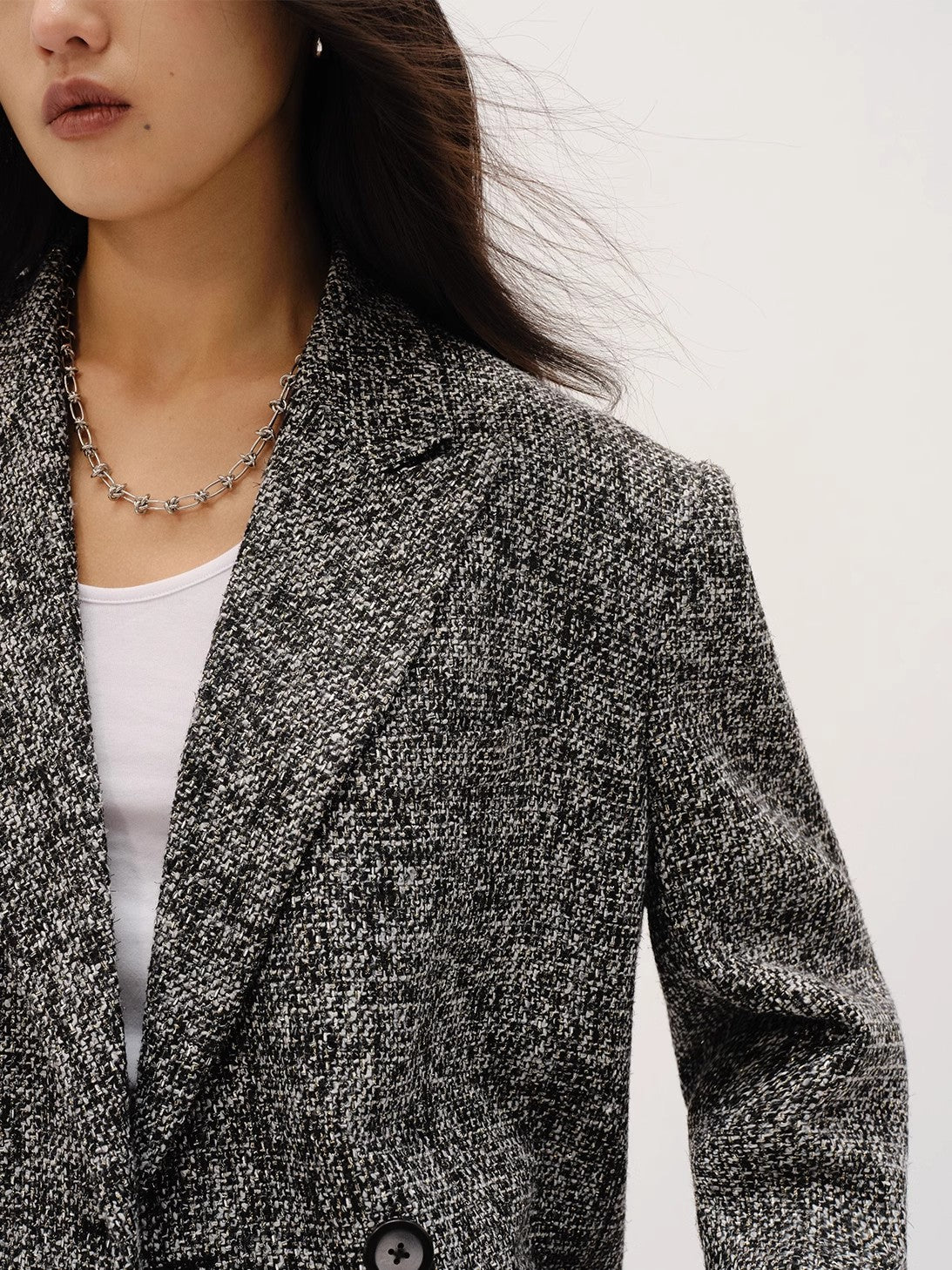 "Long Night Meteor" Limited Edition Italian Imported Yarn Fashionable Chanel Style Tweed Suit Jacket-3