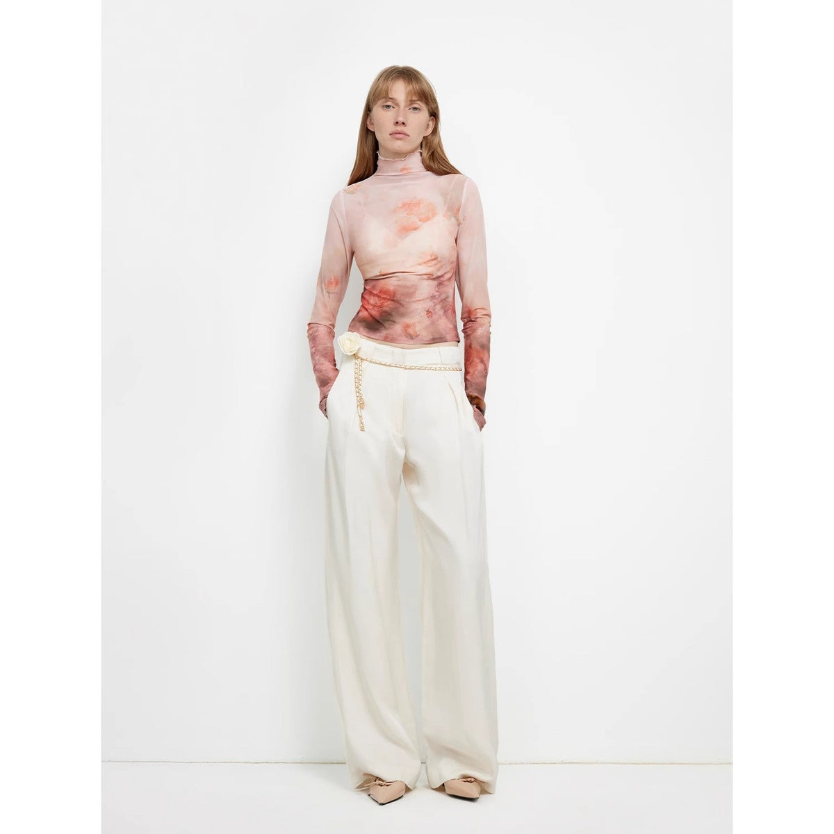 "Relaxed Old Money" Acetate Linen Old Money-Inspired Draped Mid-Waist Single-Pleat Straight-Leg Wide-Leg Casual Pants-0