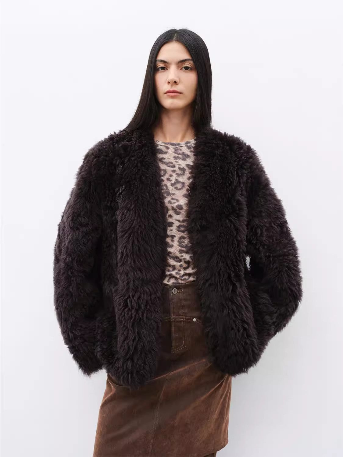 My Little Curly Imported Tuscan Black Sheepskin Jacket-3