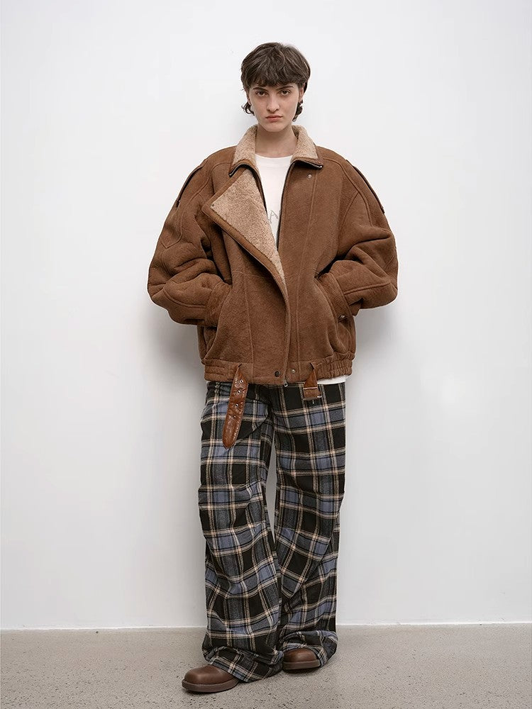 "Jazz Party" motorcycle jacket merino fur short fur coat-0