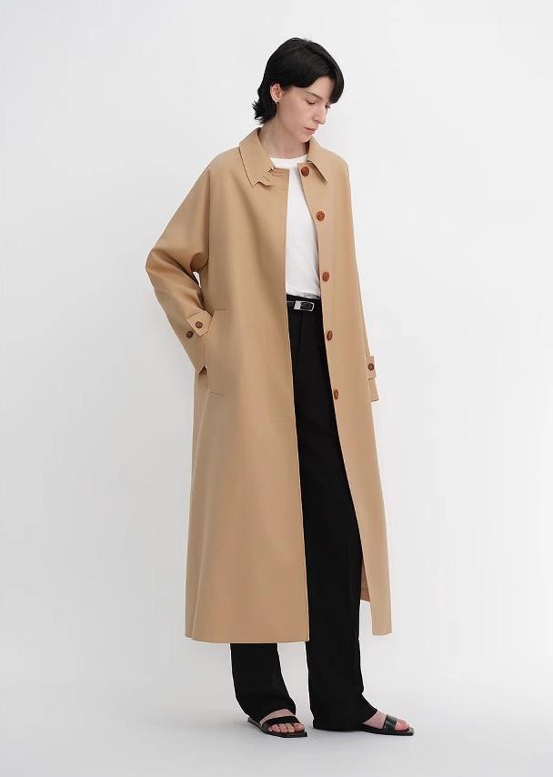 Mid-length trench coat high-end British style coat-4
