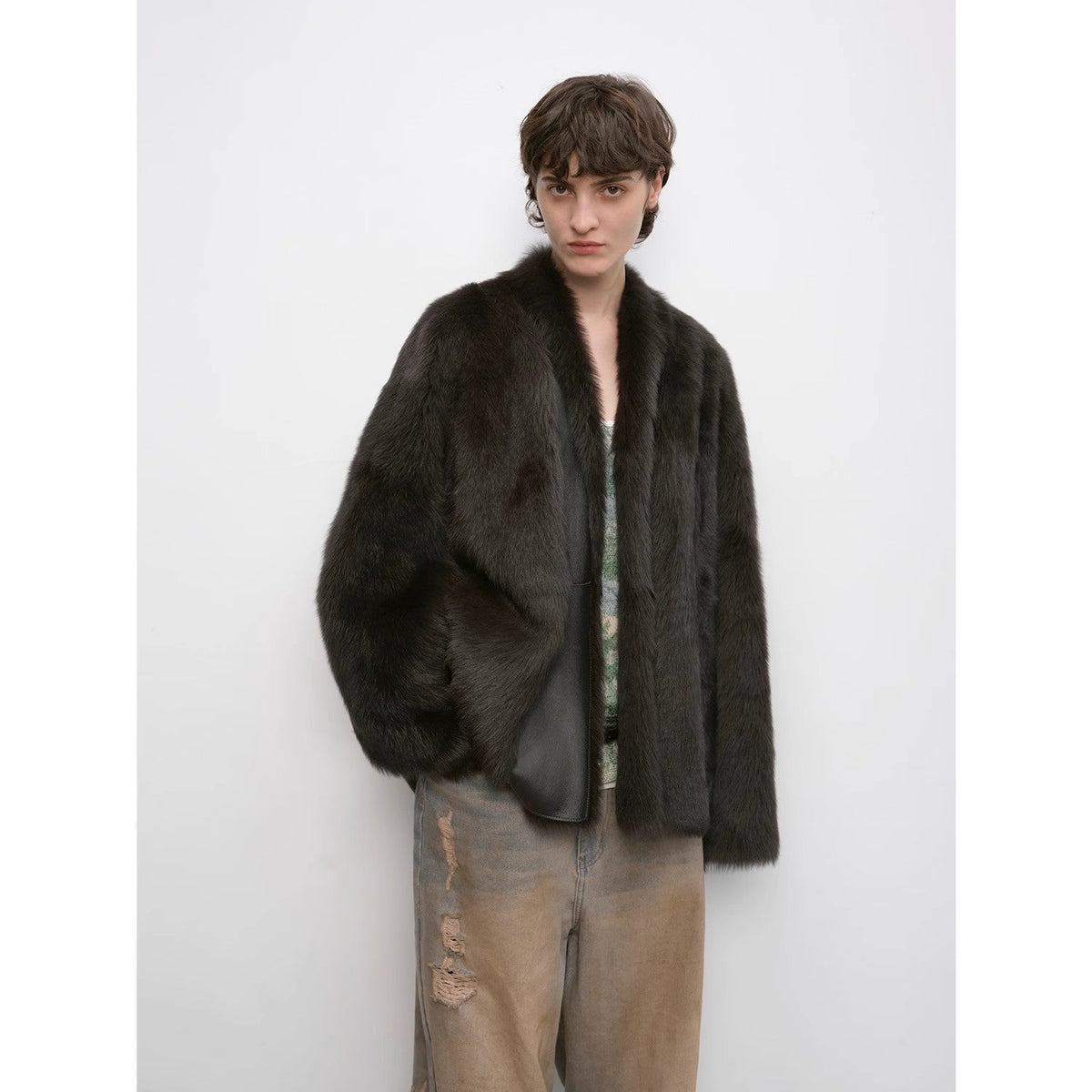"Winter Love Island"Tuscan fur one-piece coat women's long hanging collar straight fur coat-2