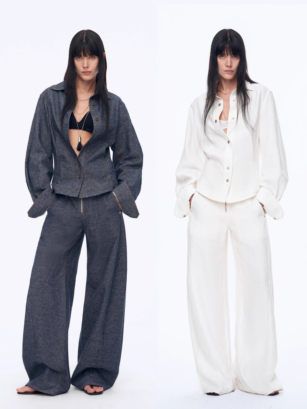 "Berlin Afternoon Tea" Refreshing breathable twill linen deconstructed silhouette old money style waist shirt top-4
