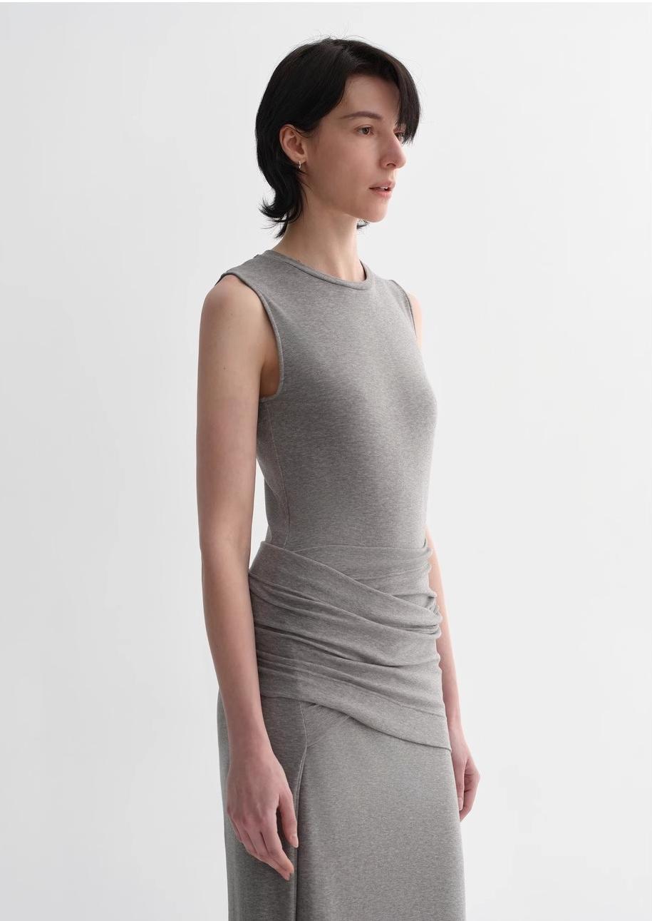 Ice silk wool blend dress with adjustable waistline, hip-flattering design, slim fit for a figure-slimming effect-4