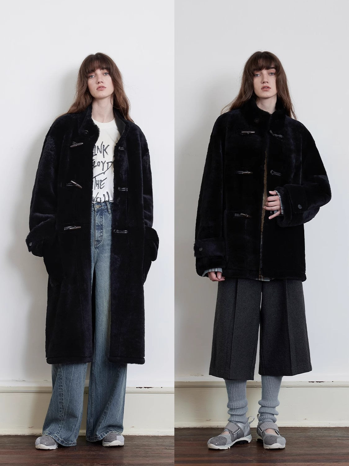 Dreamer Stand Collar Casual Imported Merino Long Sheepskin Jacket-4