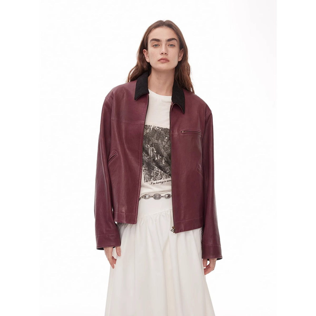 “Light Chaser” High Street Casual New Zealand Imported Wide Shoulder Genuine Leather Workwear Jacket Leather Jacket Autumn-4