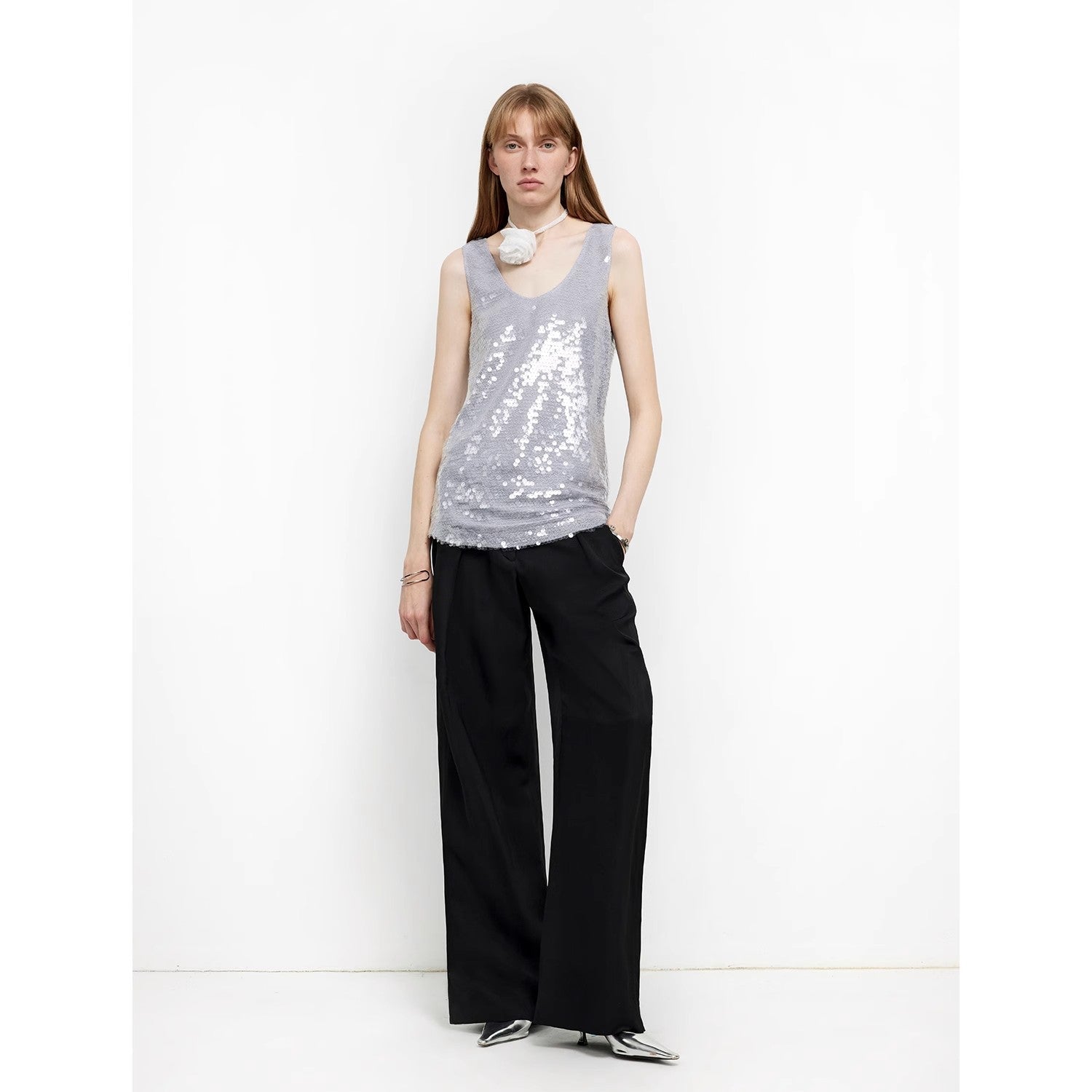 "Relaxed Old Money" Acetate Linen Old Money-Inspired Draped Mid-Waist Single-Pleat Straight-Leg Wide-Leg Casual Pants-1