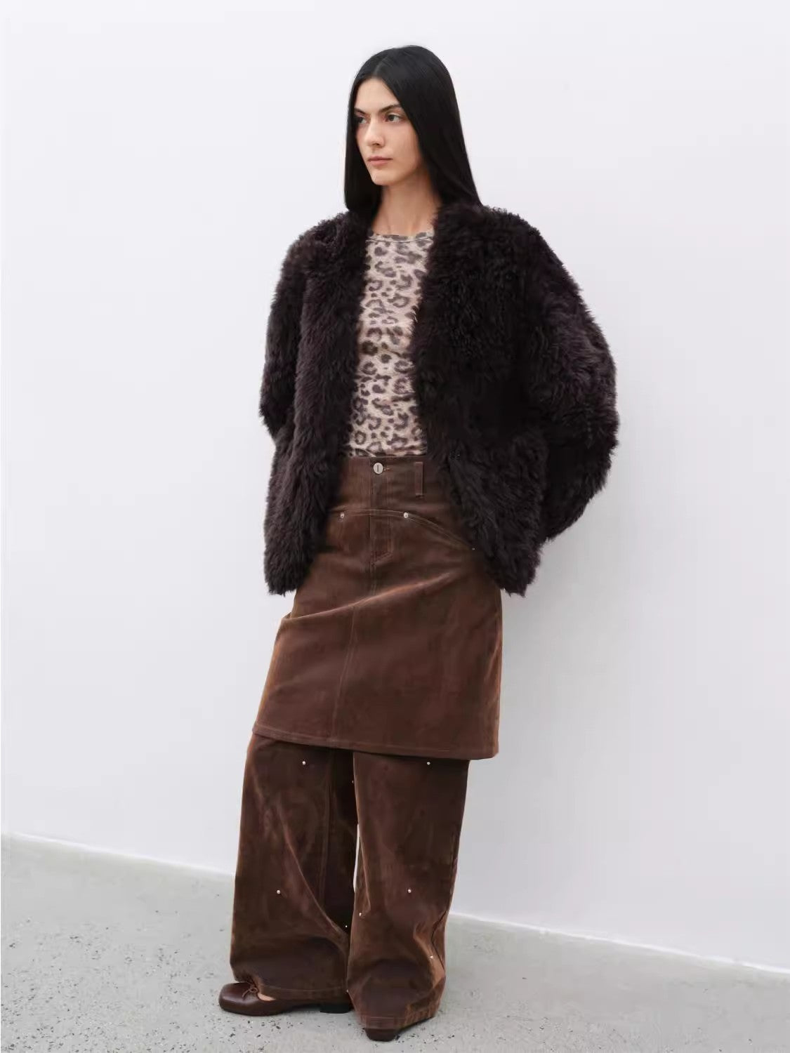 My Little Curly Imported Tuscan Black Sheepskin Jacket-4