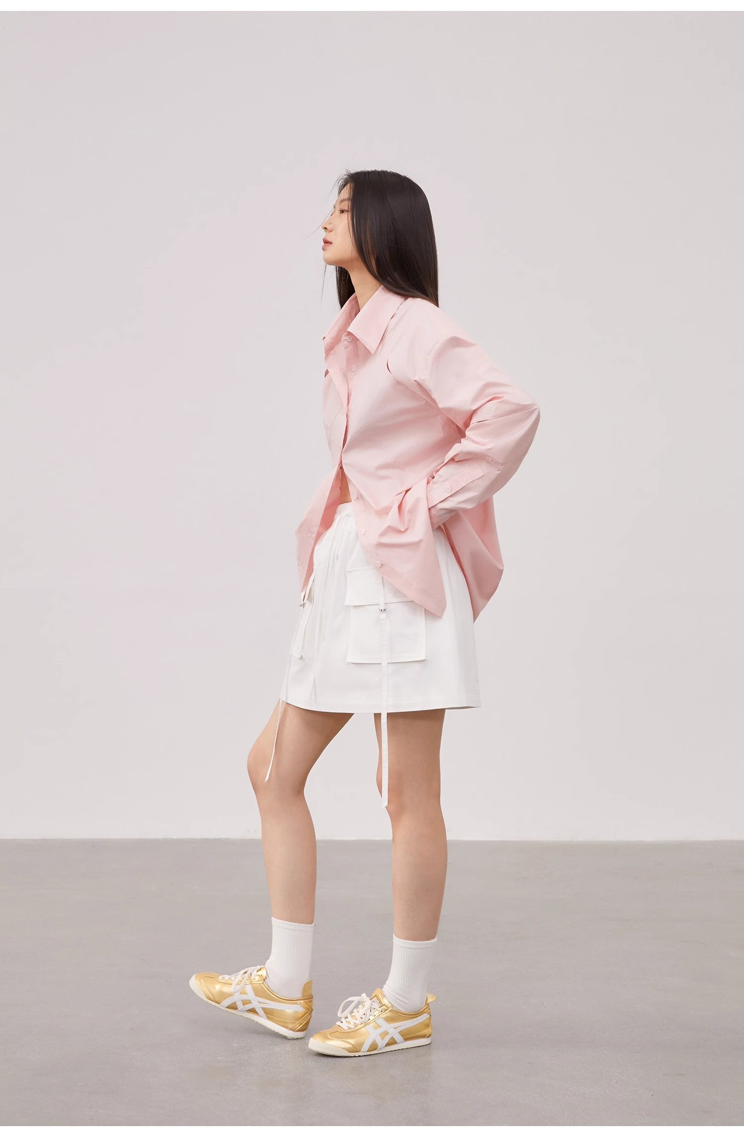 "Spring and Summer Prank" Tencel jacquard striped long-sleeved shirt jacket women's loose top-1