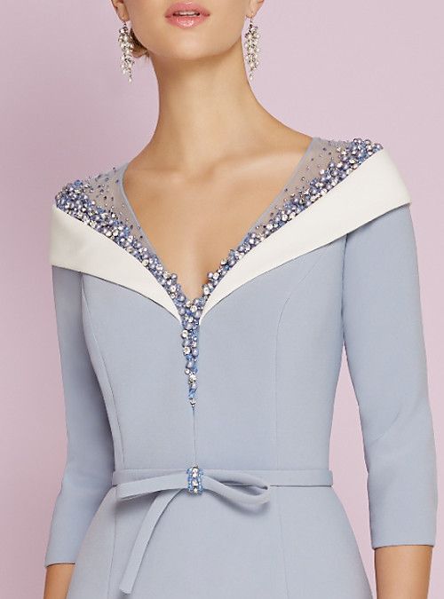 The contrast beaded formal mum dress-2