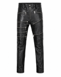 Real Leather Sheepskin Pants Black-0