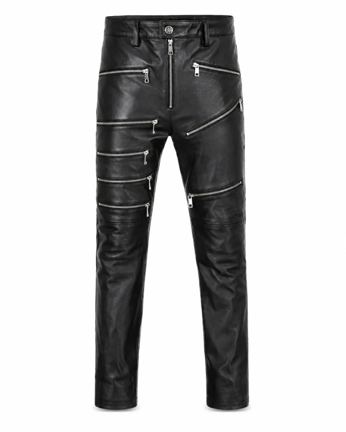 Real Leather Sheepskin Pants Black-0