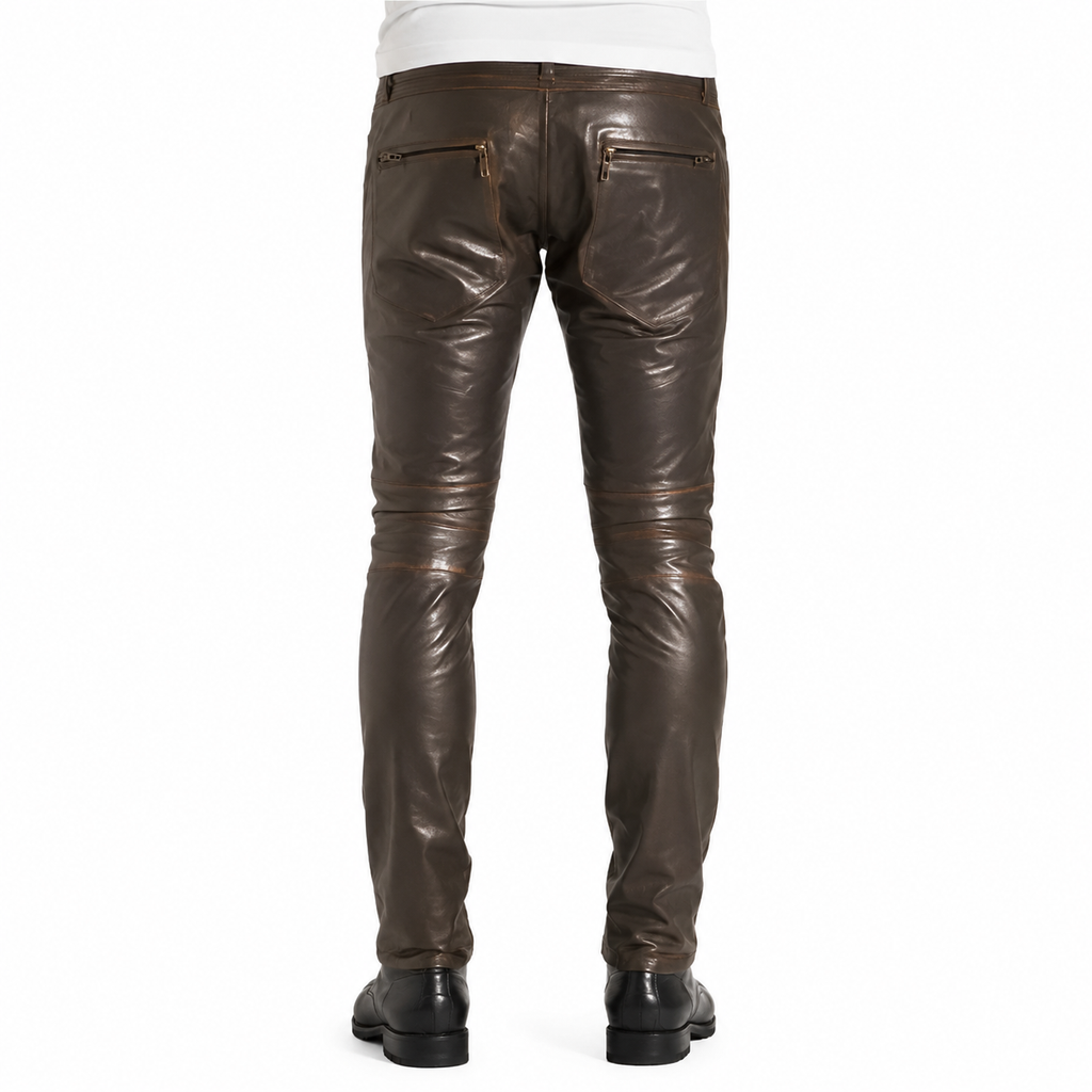 Men’s Rogue Dark Brown Leather Pants-1