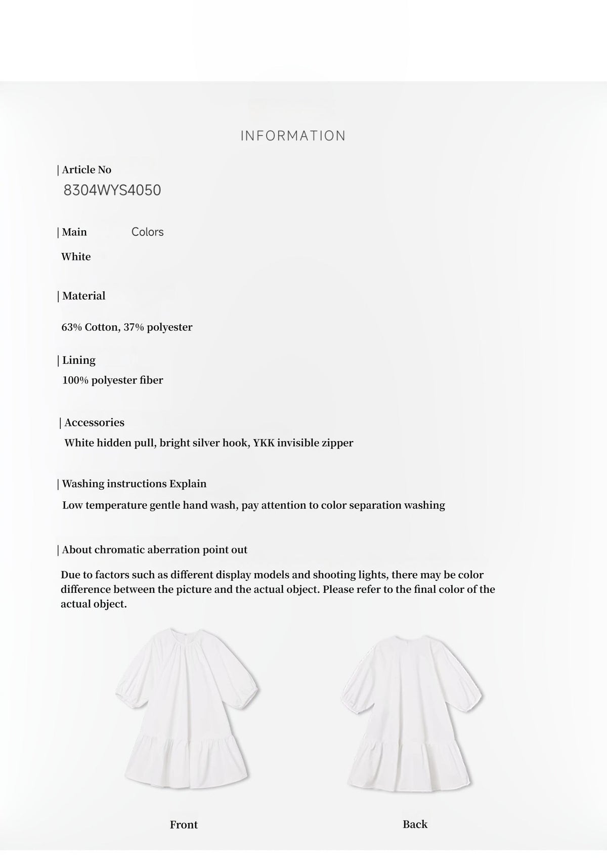 "Dream Island" Hepburn style white dress temperament high-end puff sleeve dress for women-3