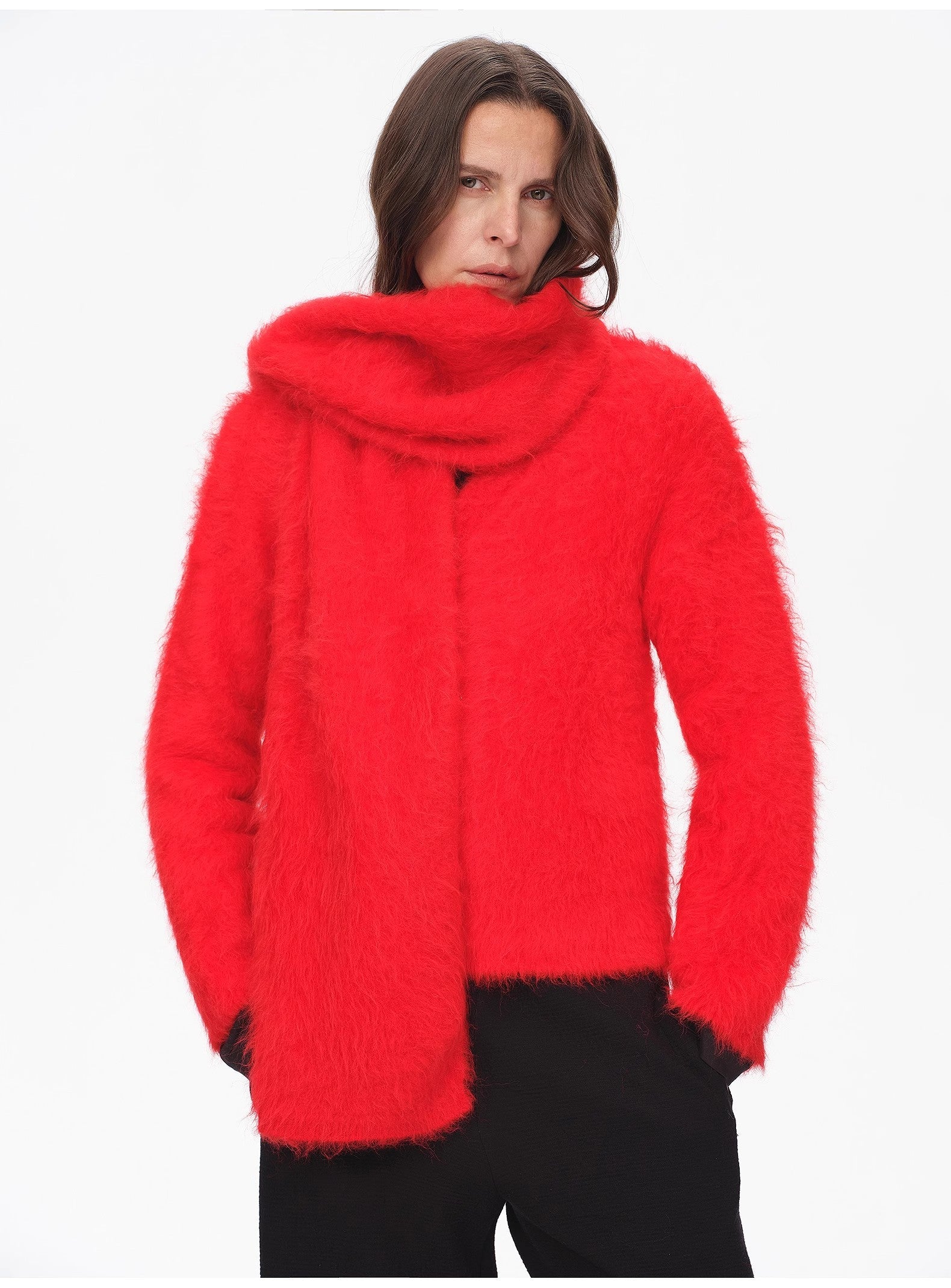 Winter Alpaca Wool Scarf for Women-1