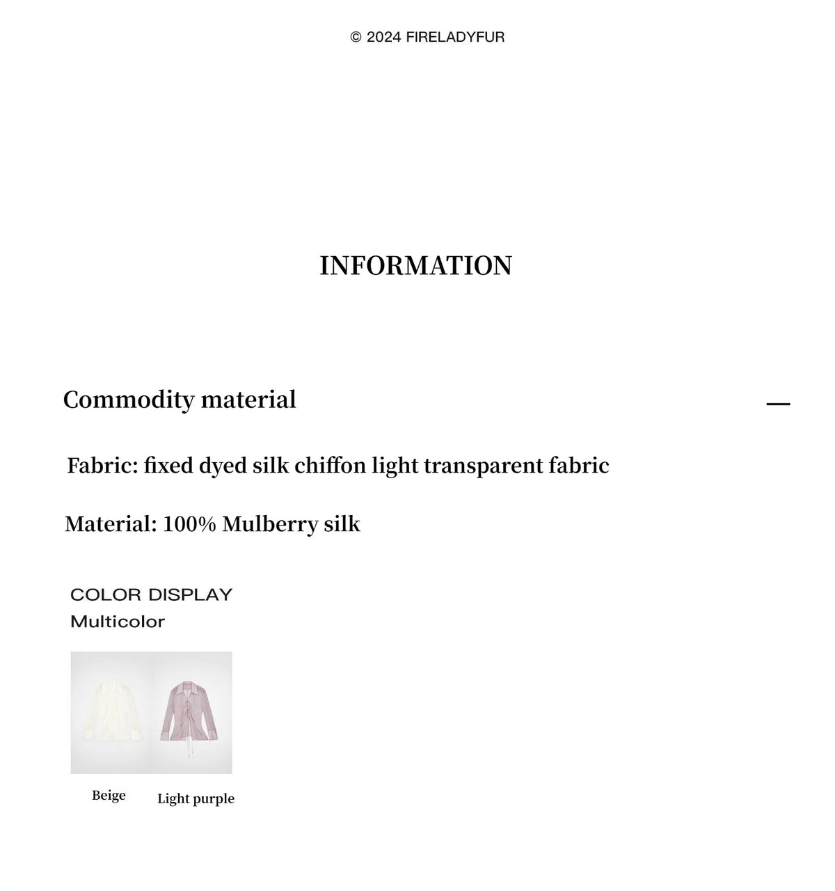 "Hazy Moonlight" Silk Chiffon Light and Hazy Feeling Cool Drape Lace-up Sun Protection Shirt Summer-2