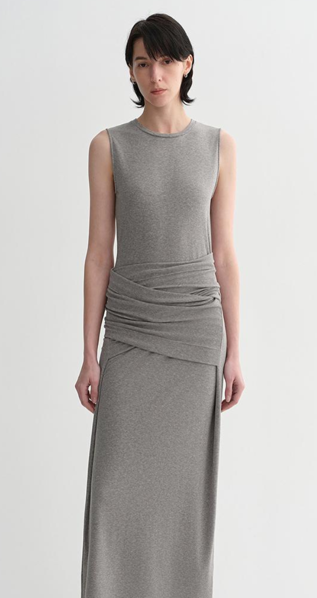 Ice silk wool blend dress with adjustable waistline, hip-flattering design, slim fit for a figure-slimming effect-0