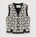 "Venice" Classical simple silhouette Italian imported jacquard ethnic style V-neck vest-5