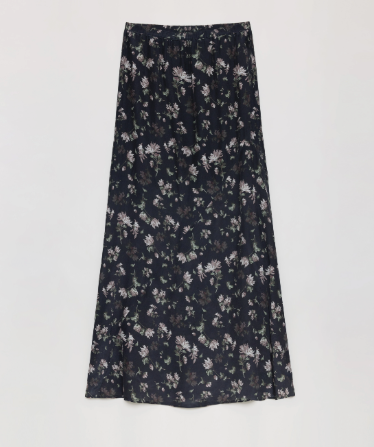 "Gallery Dusse" Vintage Print Straight Draped Skirt-5