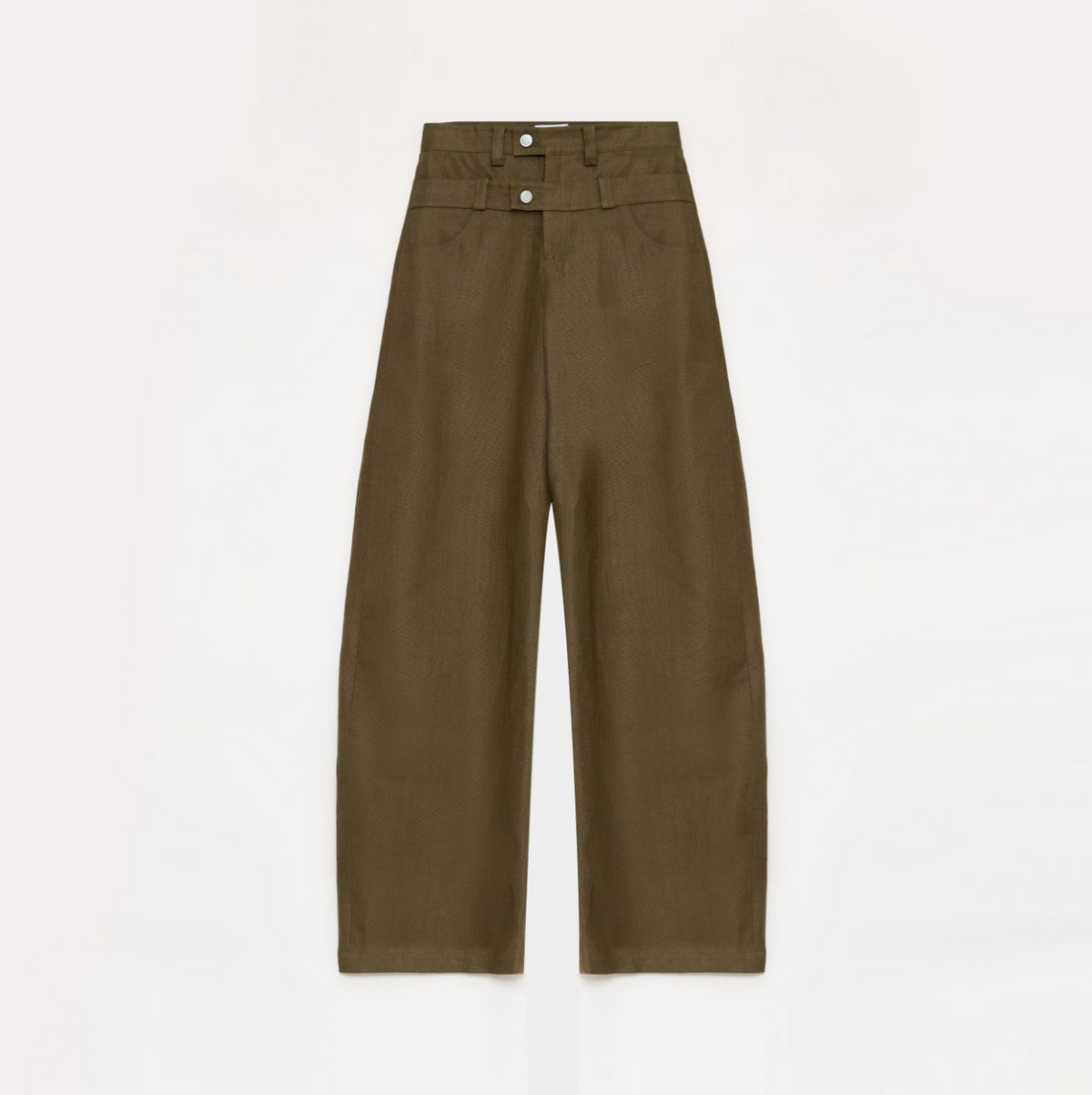 "Weiss Love Letter" Old Money Style Linen Cut Scimitar Pants-6