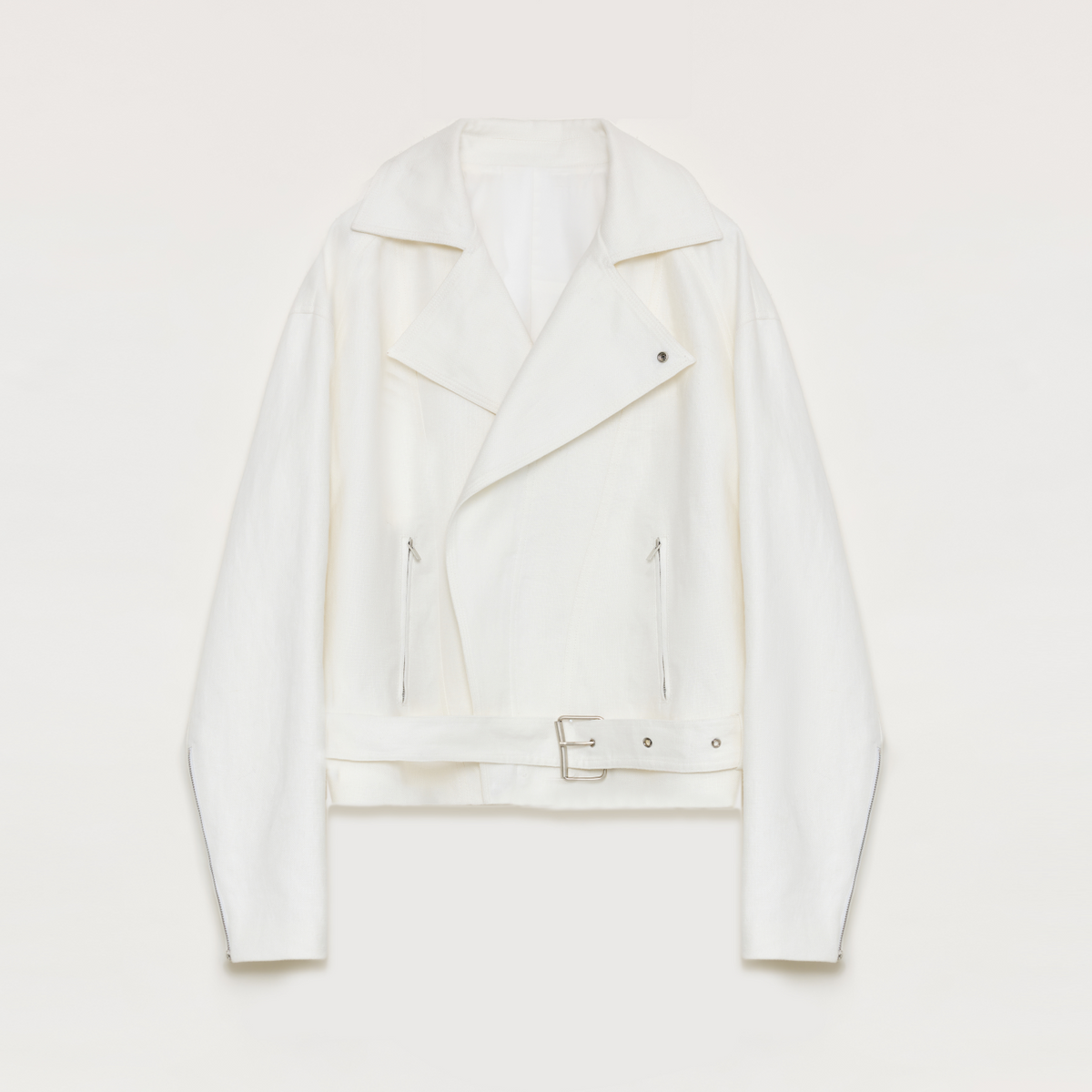 "Modern Past" practical personality linen draped trapezoidal jacket-5