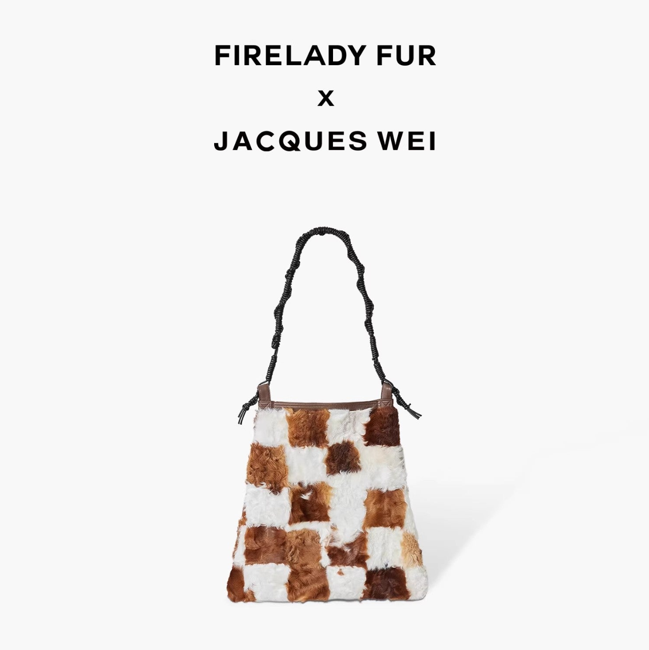 Retro fashionable versatile stitching contrasting checkerboard shoulder bag wool bag-0
