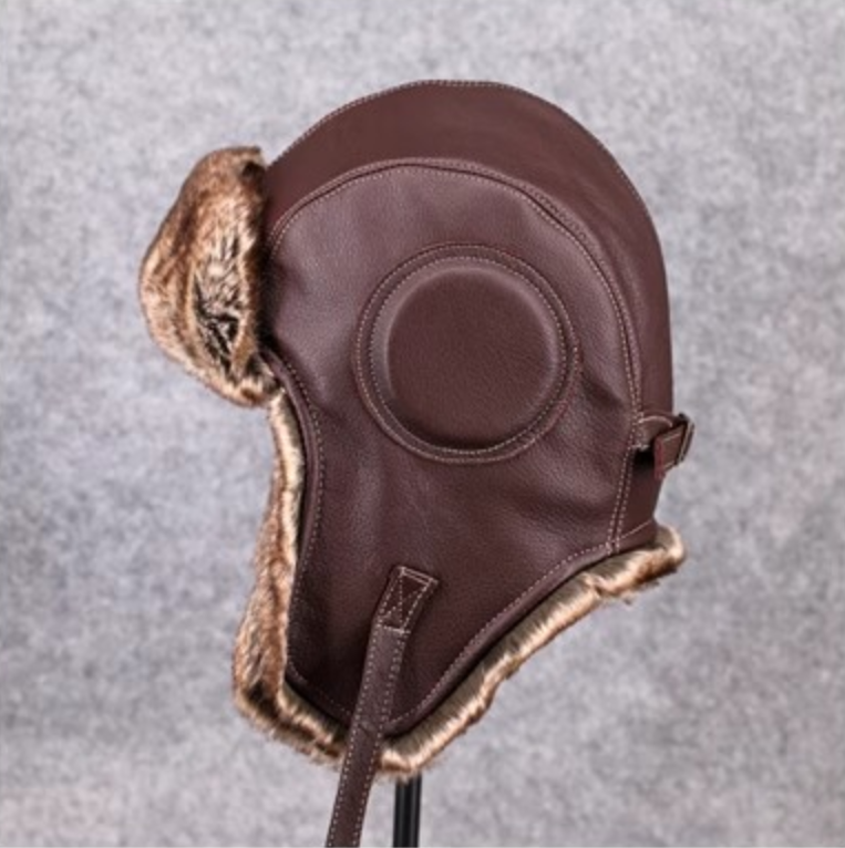 Unisex Vintage - style Genuine Sheepskin Aviator Cotton Hat-4