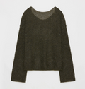 "Sparkling Spring" Mohair Blended Fancy Yarn Boat Neck Sequin Hollow Sweater Top-5