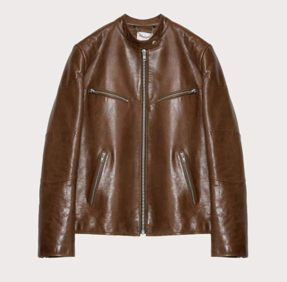 "Manhattan Dark Night" New Zealand imported waxed sheepskin/cowhide vintage motorcycle leather jacket-5