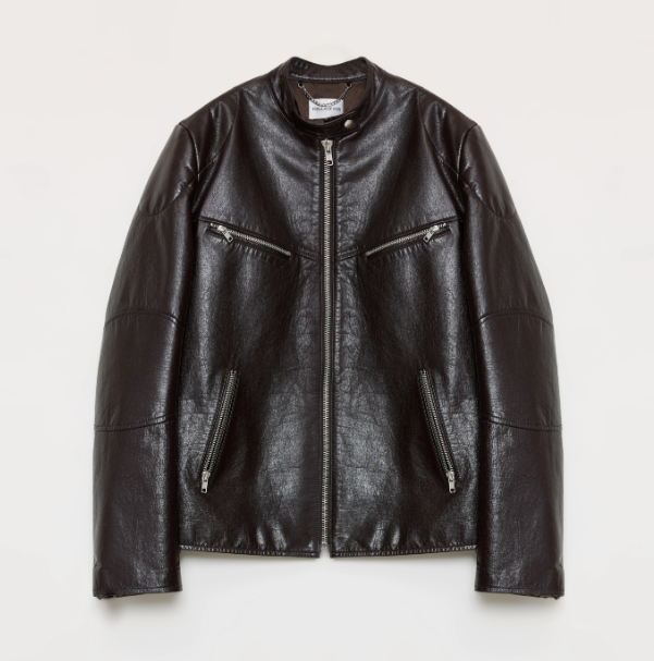 "Manhattan Dark Night" New Zealand imported waxed sheepskin/cowhide vintage motorcycle leather jacket-6