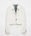 "Roman Story" Stand Collar Suit Sheepskin Leather Short Jacket-5
