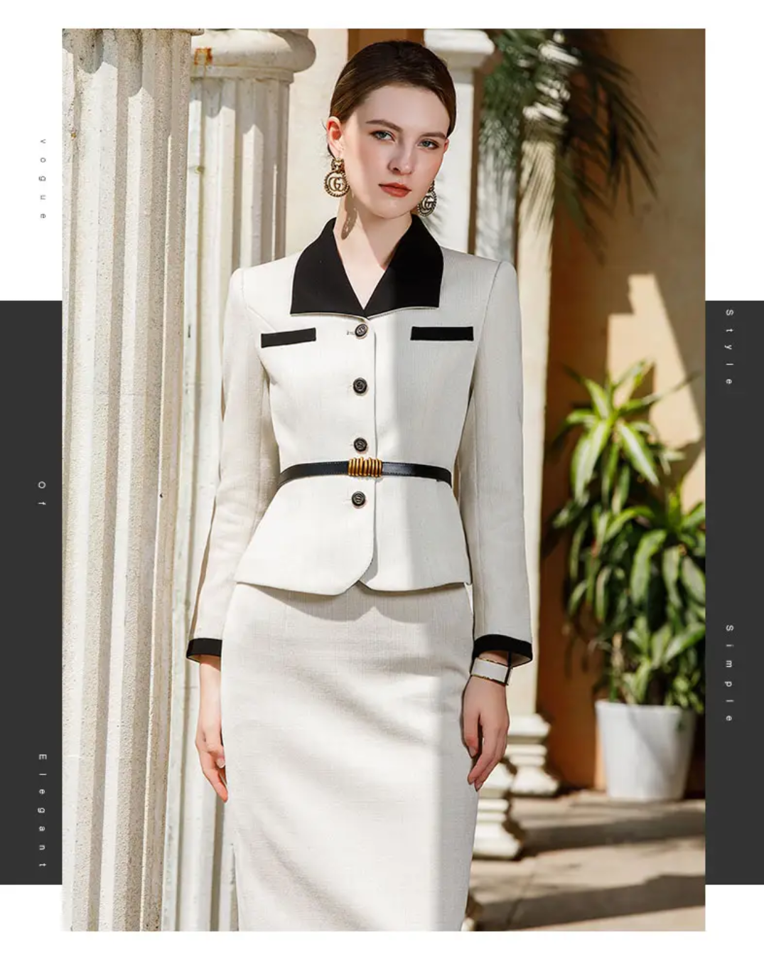 The Monaco Contrast Skirt Suit-2