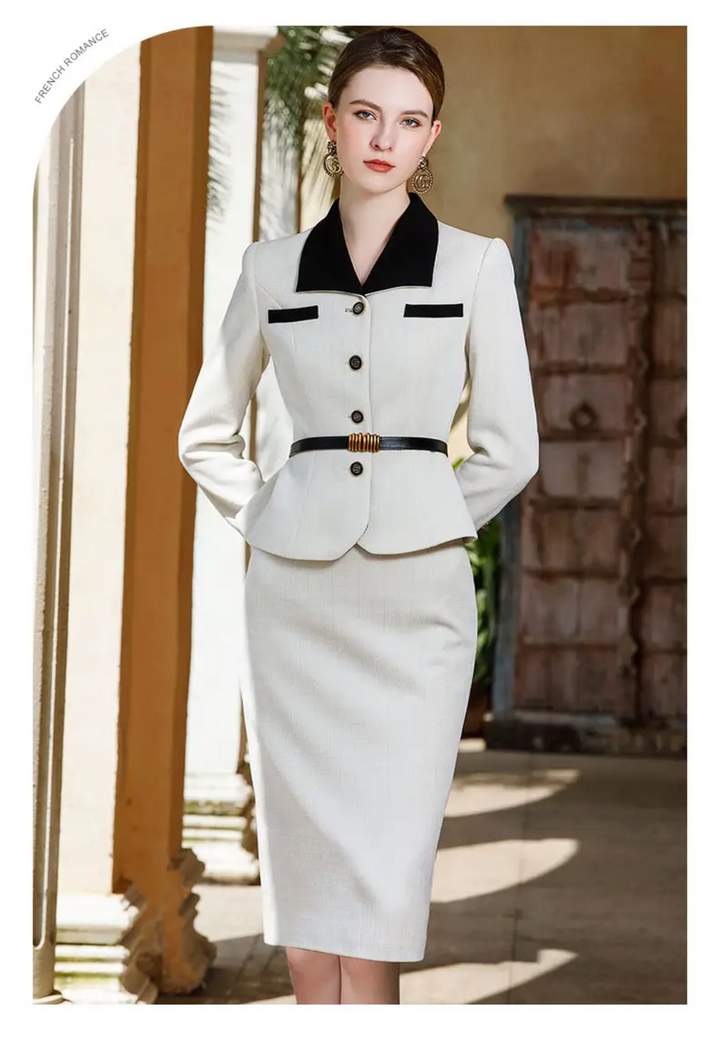 The Monaco Contrast Skirt Suit-3