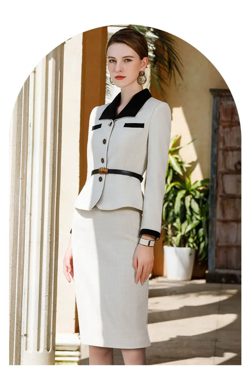 The Monaco Contrast Skirt Suit-4