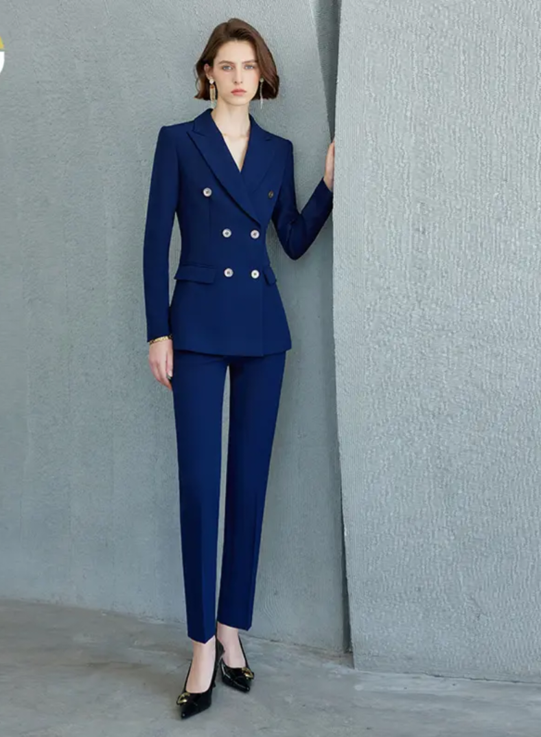 The Chelsea Double-Breasted Tailored Suit – Cobalt Blue-4