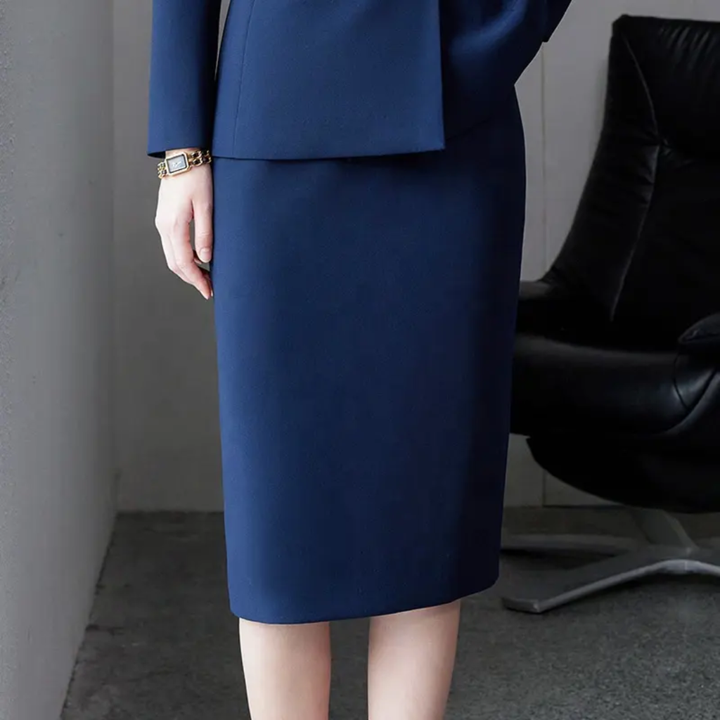 The Knightsbridge Skirt Suit – Navy-2