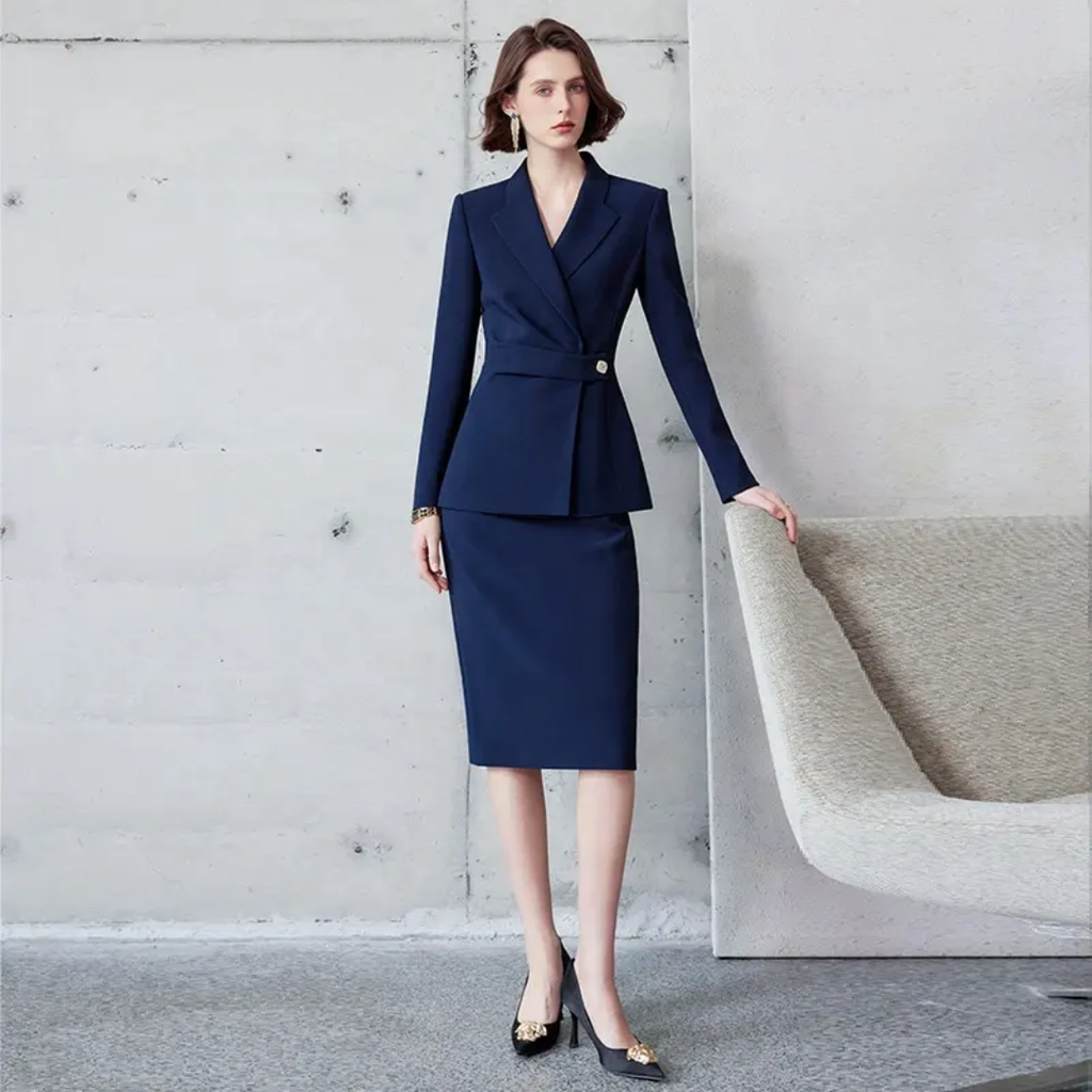 The Knightsbridge Skirt Suit – Navy-4