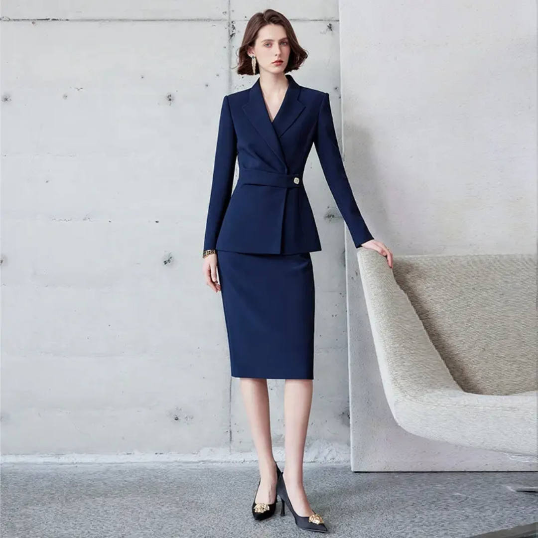 The Knightsbridge Skirt Suit – Navy-4