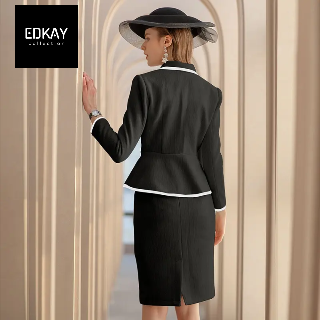 The Chelsea Contrast Trim Skirt Suit-2