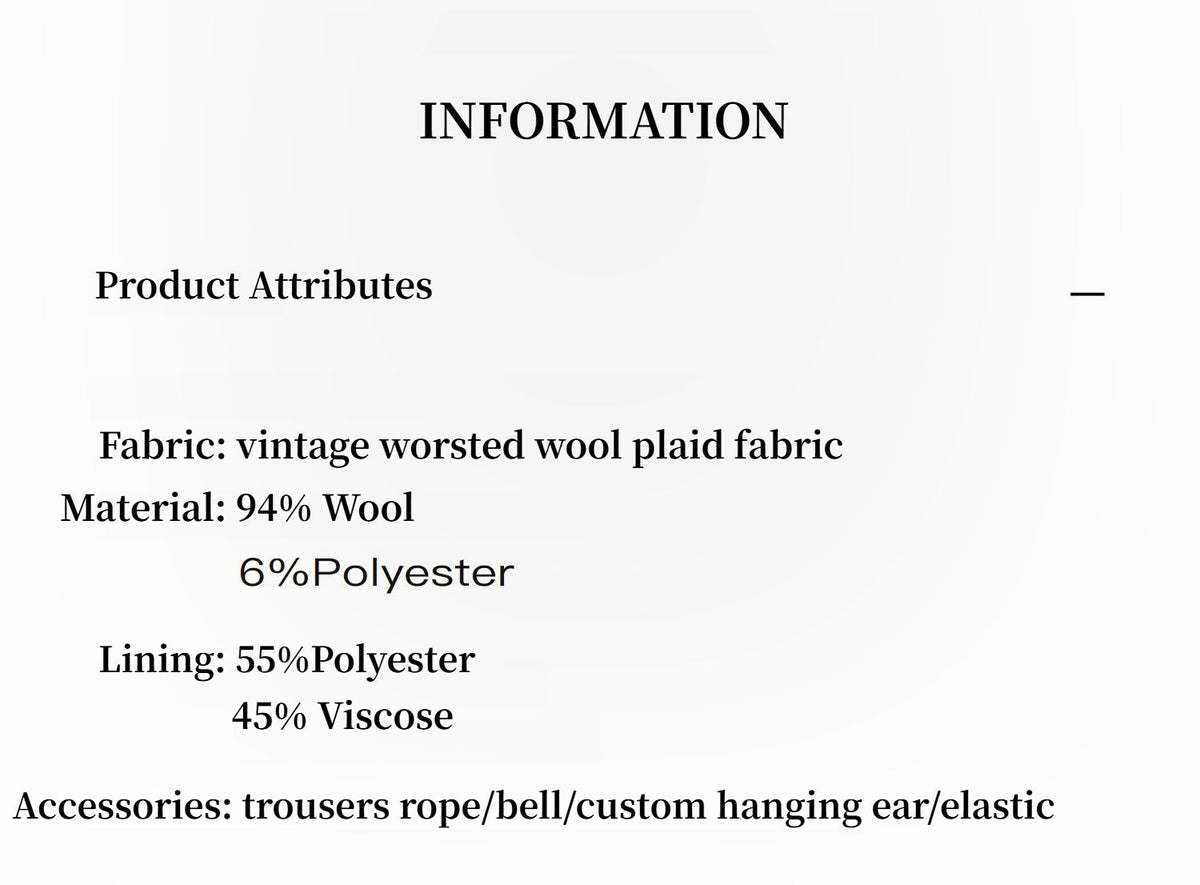 "Vintage Opportunity" High-Proportion Merino Wool Single Pleated Plaid Tweed Low-Rise Wide-Leg Casual Pants-3